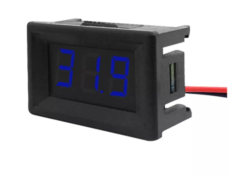 Voltmetro DC 3,5V-30V -  Blu, 0.56 inch, da incasso
