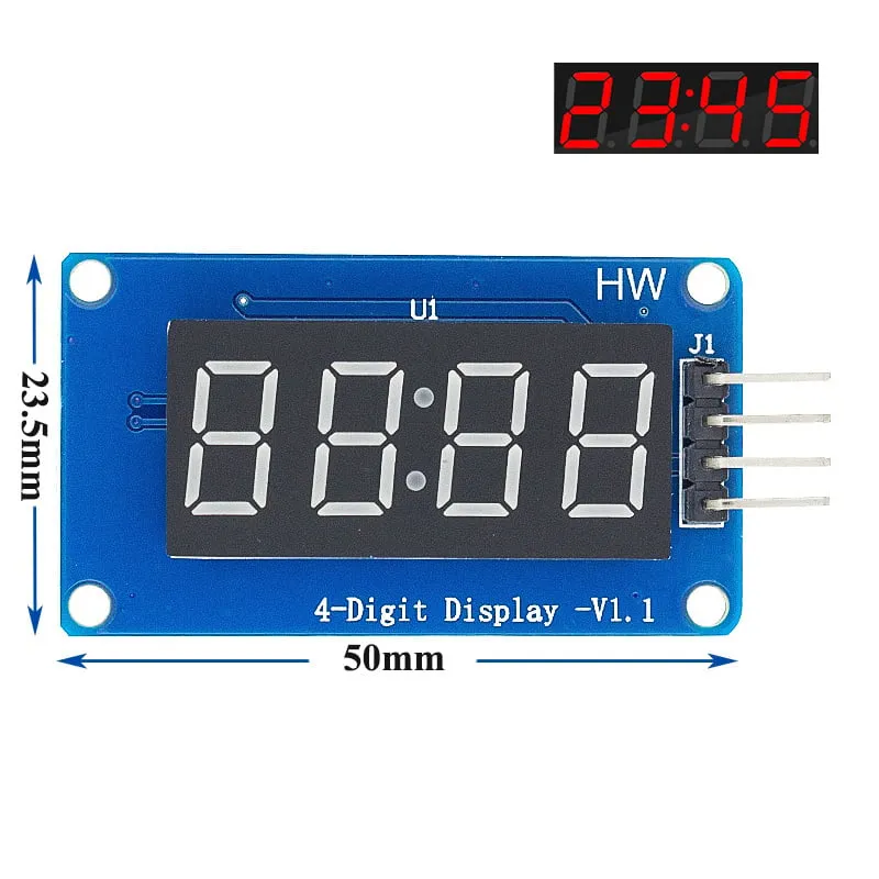 Display a 4 cifre Rosso TM1637 (7 segmenti per cifra)